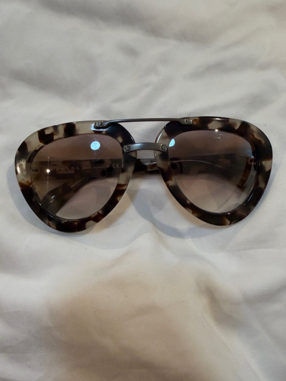 Prada Tortoiseshell Frame Sunglasses with Brown Lenses